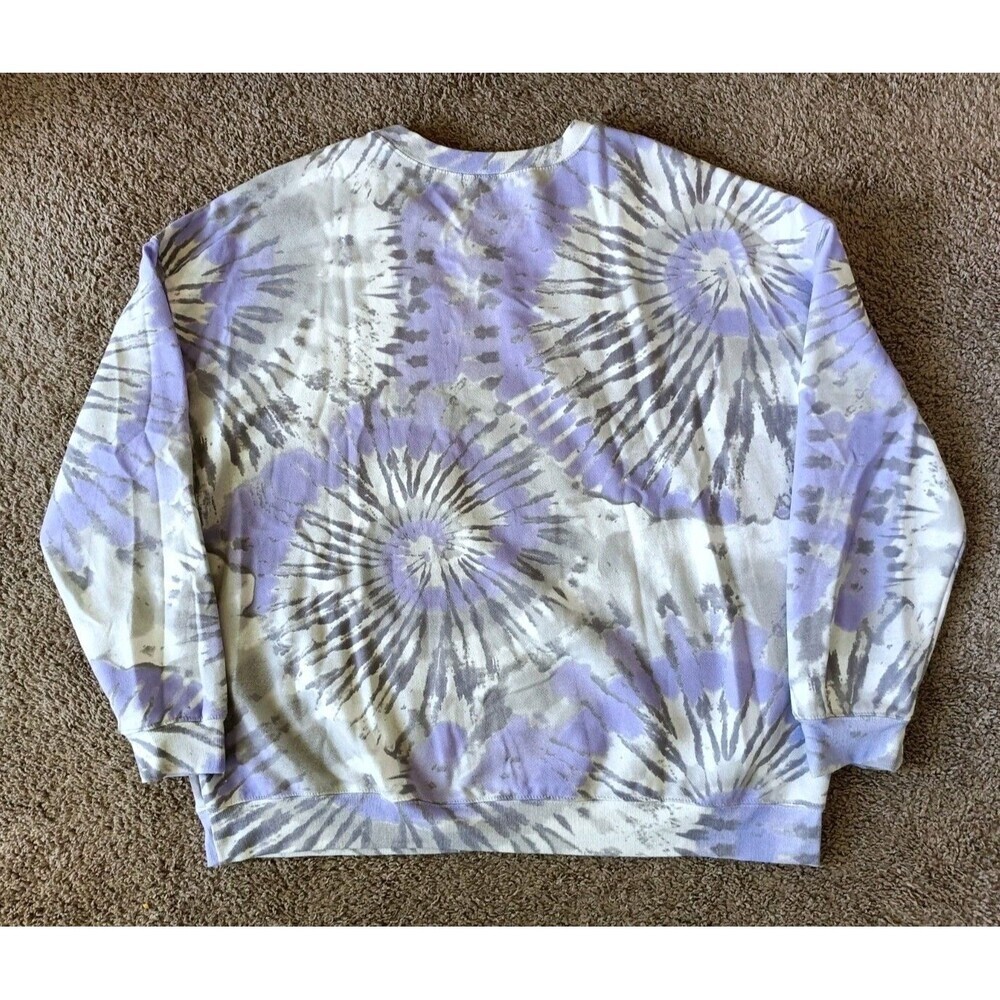 Los Angeles Lakers Sweatshirt Womens XL Purple Tie Dye Short Sleeve - Picture 4 of 6